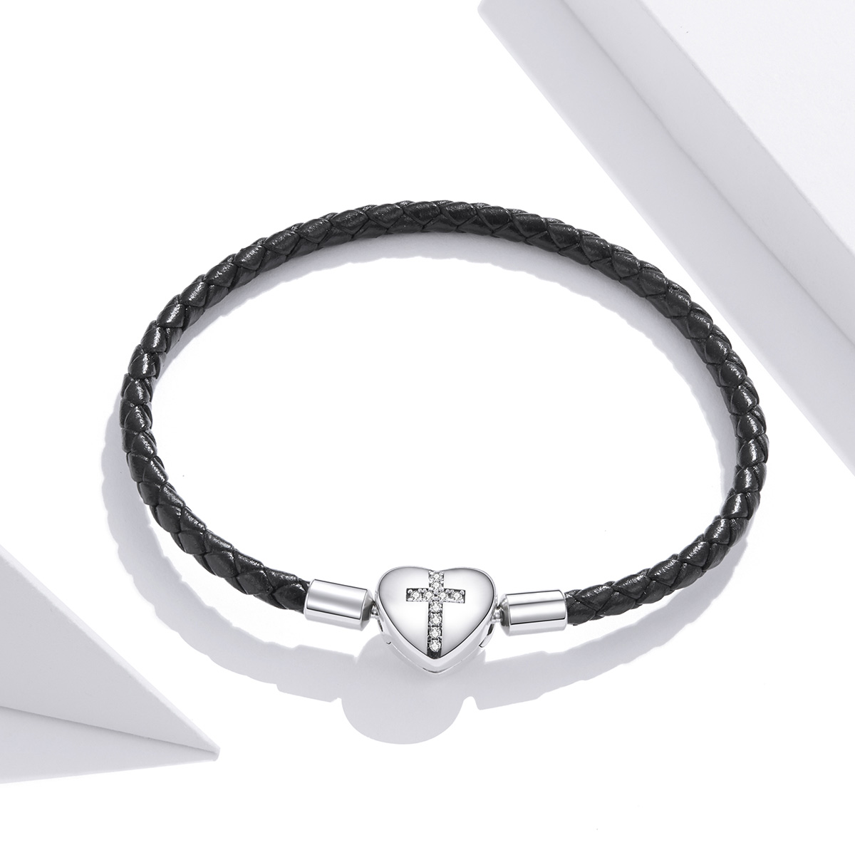 Pandora Style Modern kruisleer Leren armband - SCB205