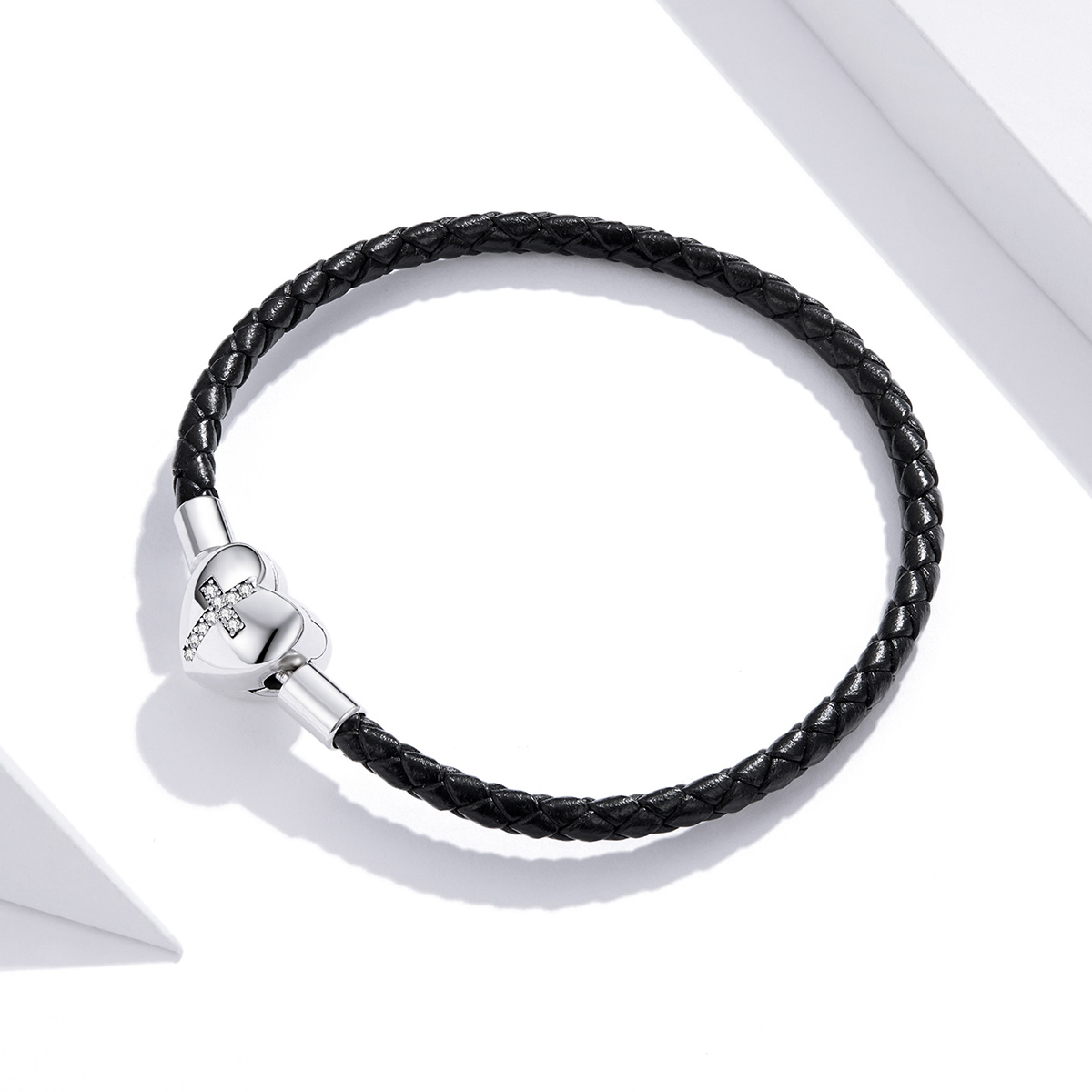 Pandora Style Modern kruisleer Leren armband - SCB205