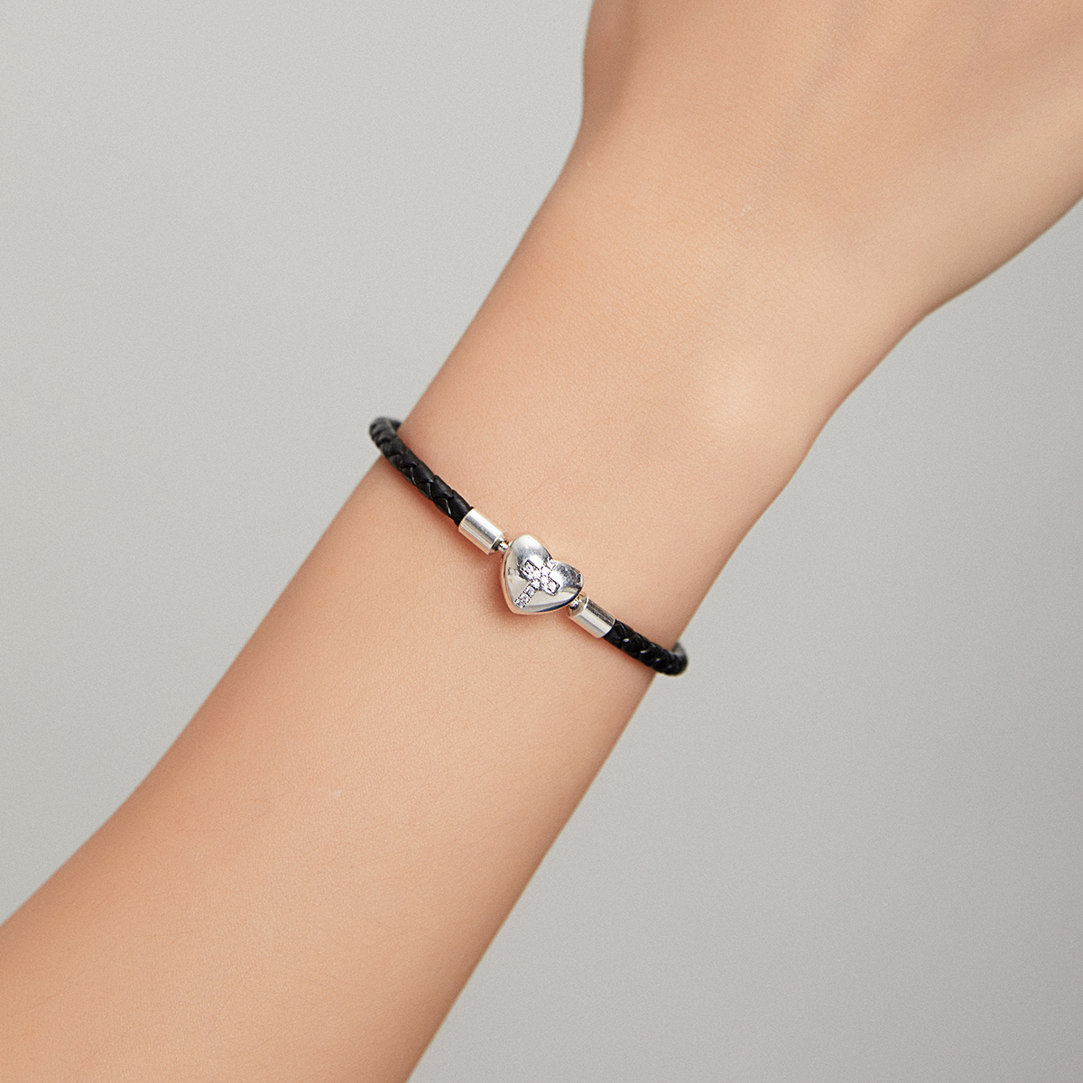 Pandora Style Modern kruisleer Leren armband - SCB205