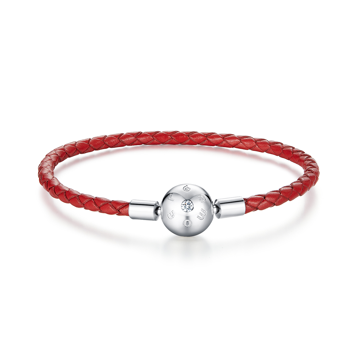 Pandora Style Rood Leer Leren armband - BSB042