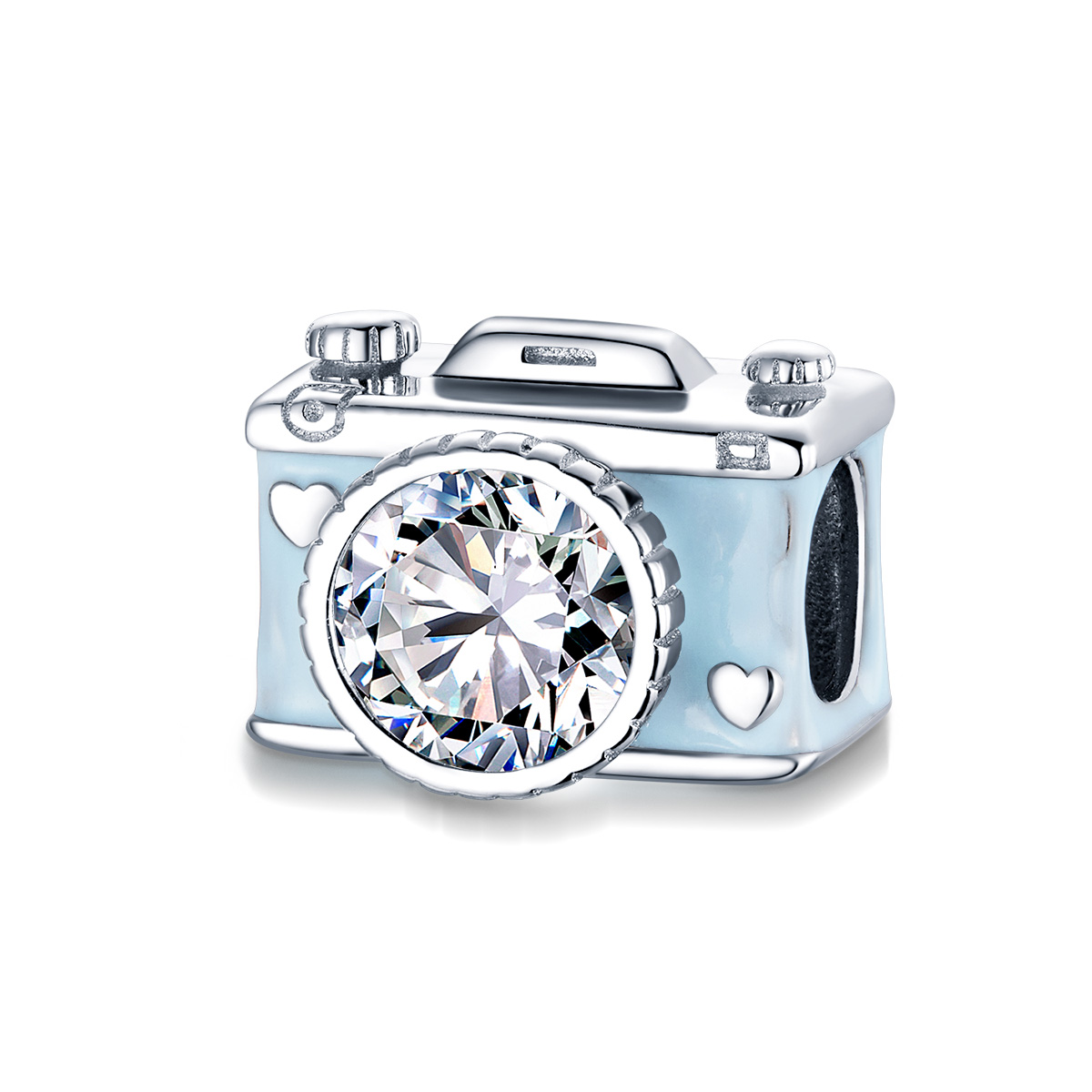 Pandora Style Blauwe camera Bedel - BSC264