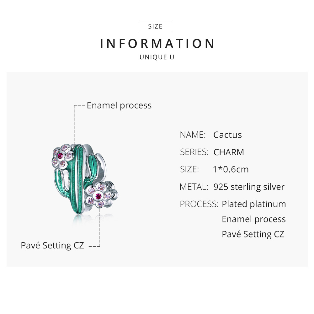 Pandora Style Cactus Bedel - BSC261