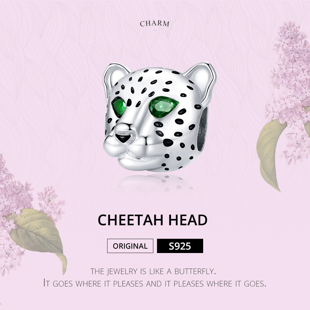 Pandora Style Cheetah hoofd Bedel - SCC1675