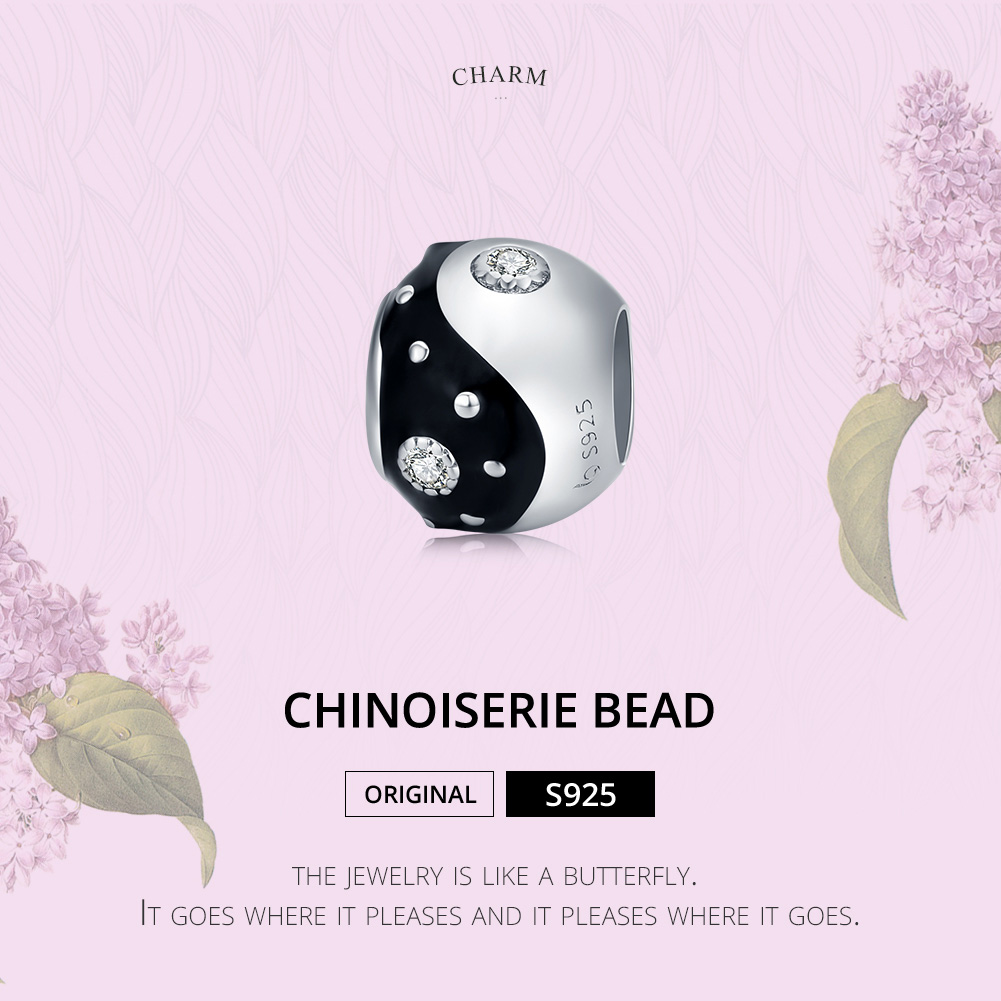 Pandora Style Chinoiserie Yin Yang Bedel - BSC192