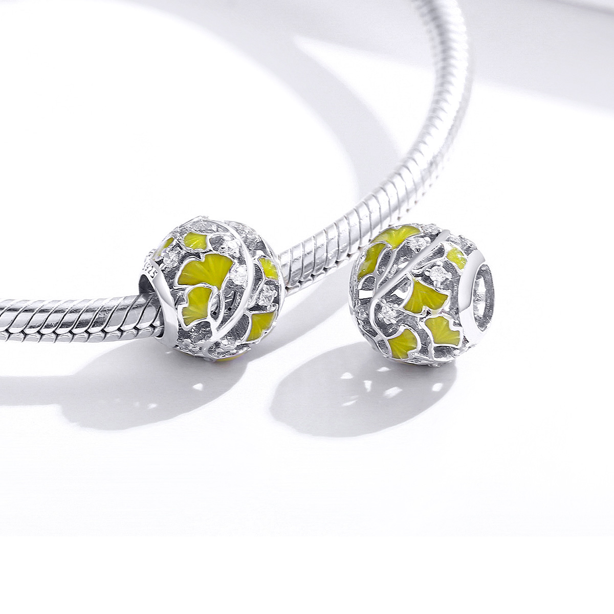 Pandora Style Elegante Ginkgo-bladeren Bedel - BSC334