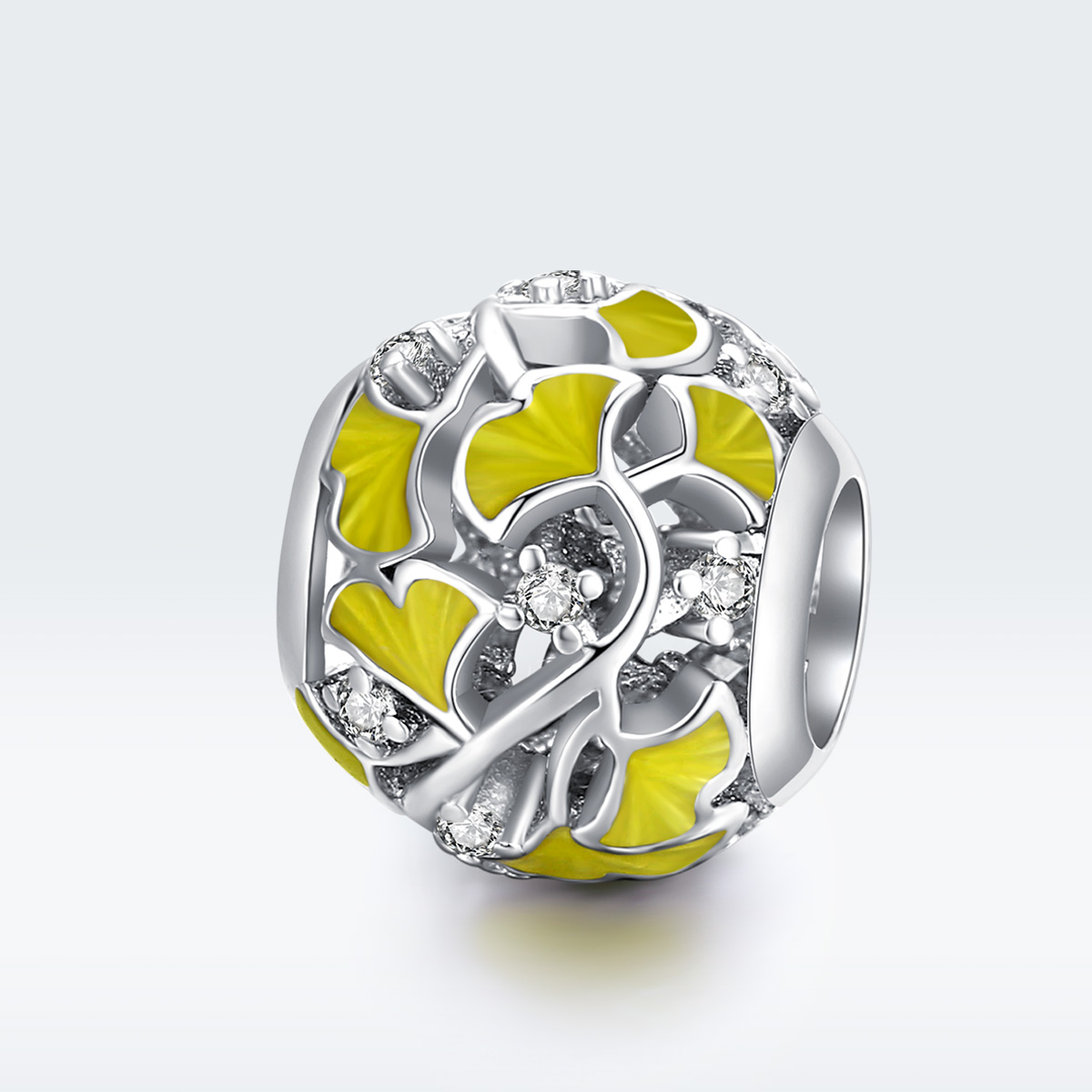 Pandora Style Elegante Ginkgo-bladeren Bedel - BSC334