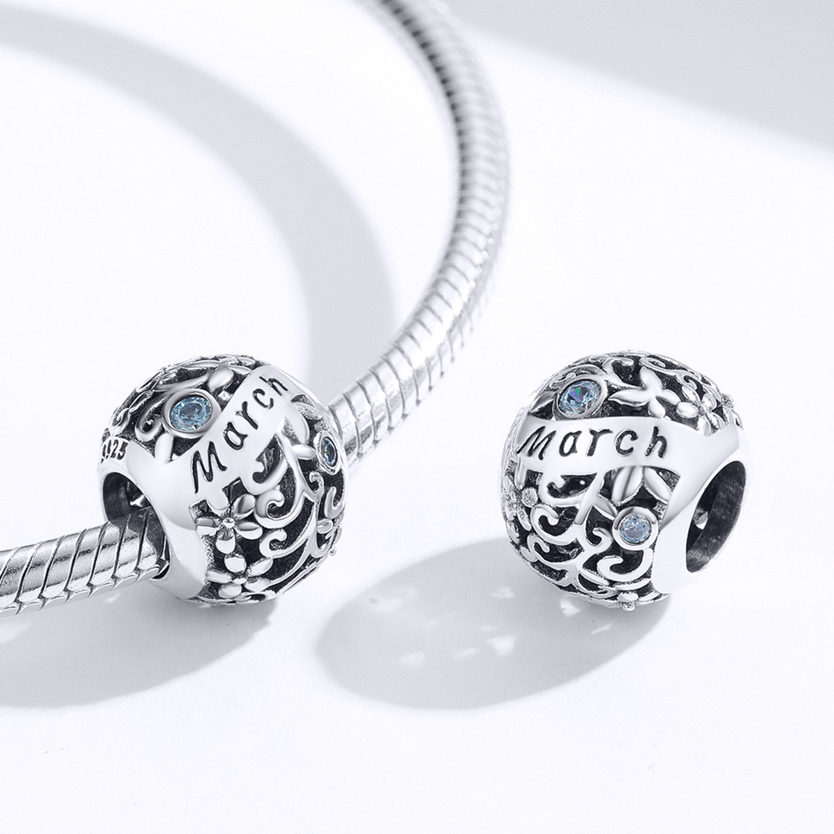 Pandora Style Geboortesteen maart Bedel - SCC1385-3