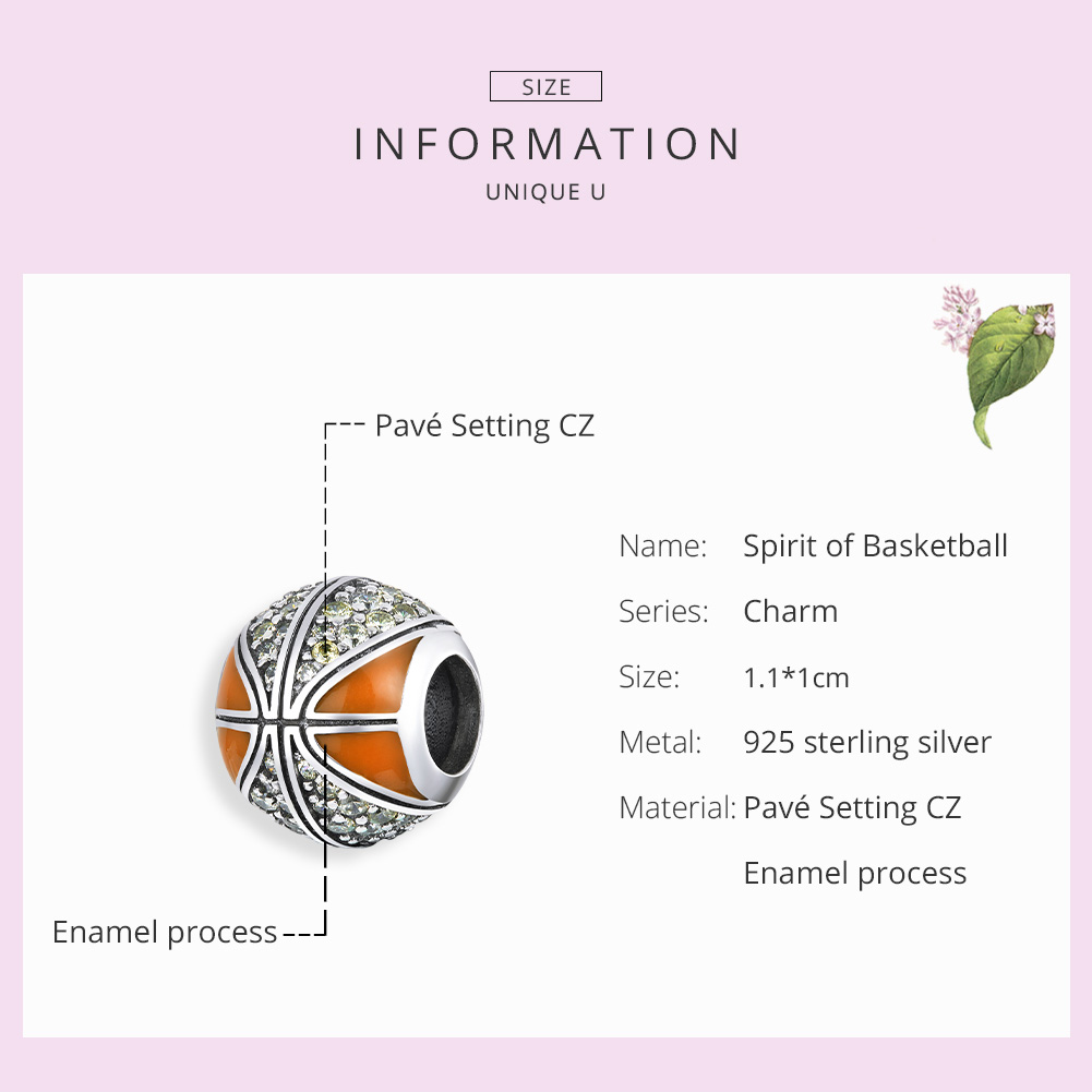 Pandora Style Geest van basketbal Bedel - SCC1506