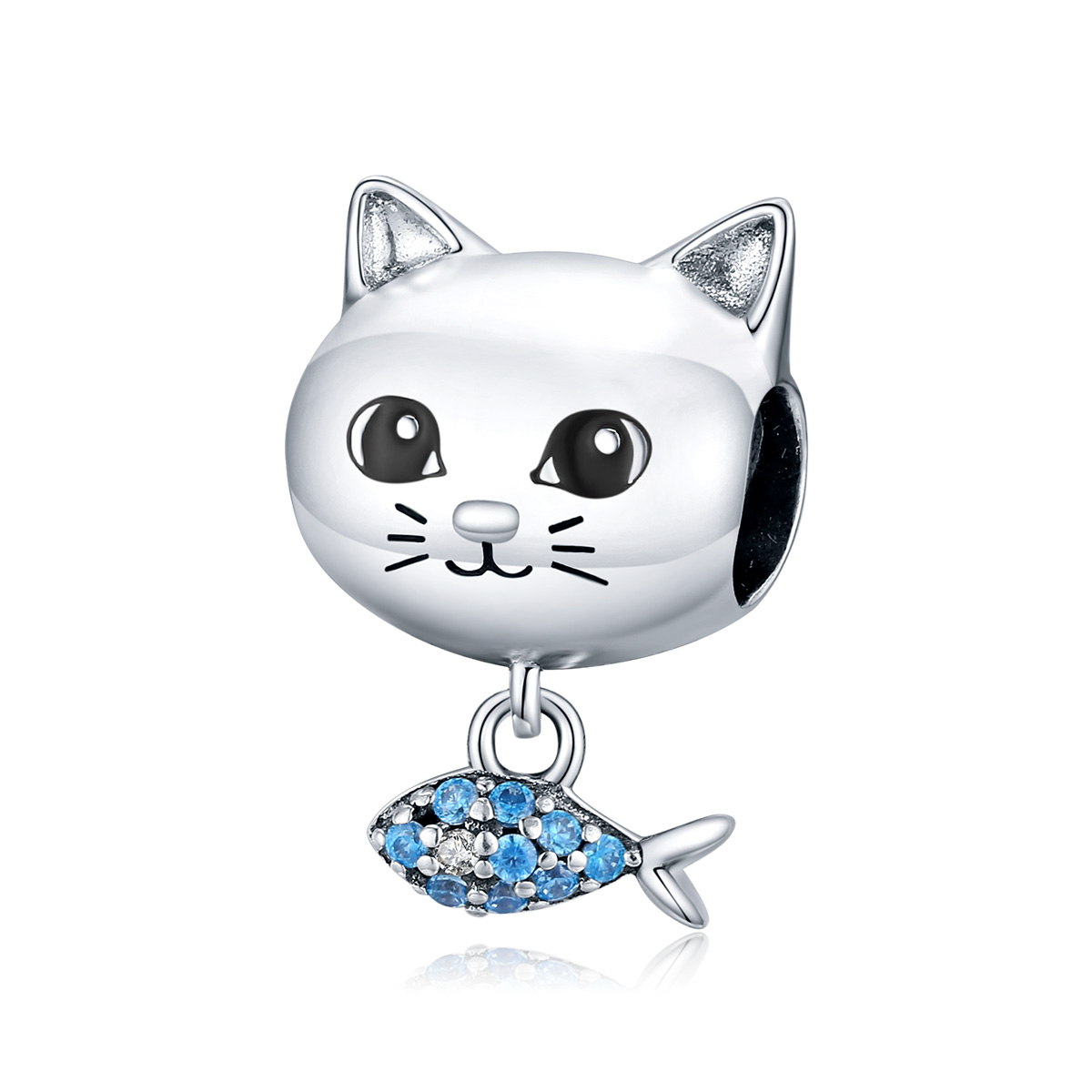 Pandora Style Kitty Met Vis Bedel - BSC226