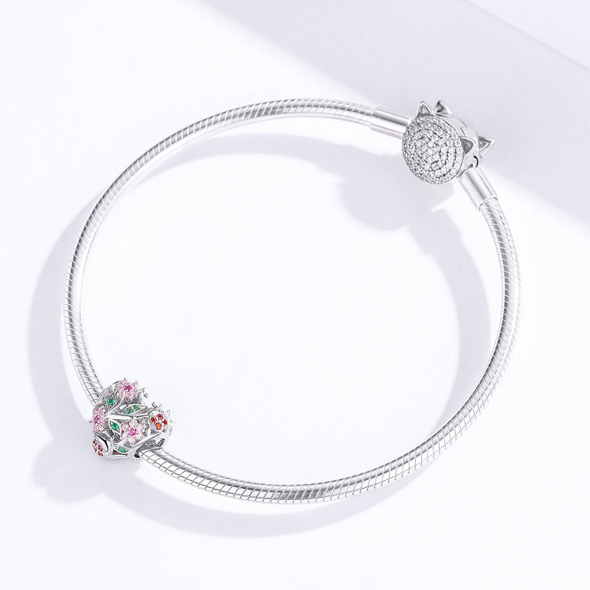 Pandora Style Lieveheersbeestje & Bloemen Bedel - BSC117