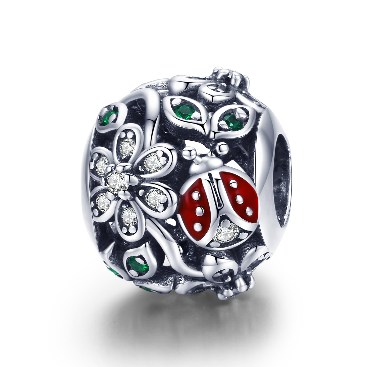 Pandora Style Lieveheersbeestjes en bloemen Bedel - SCC926