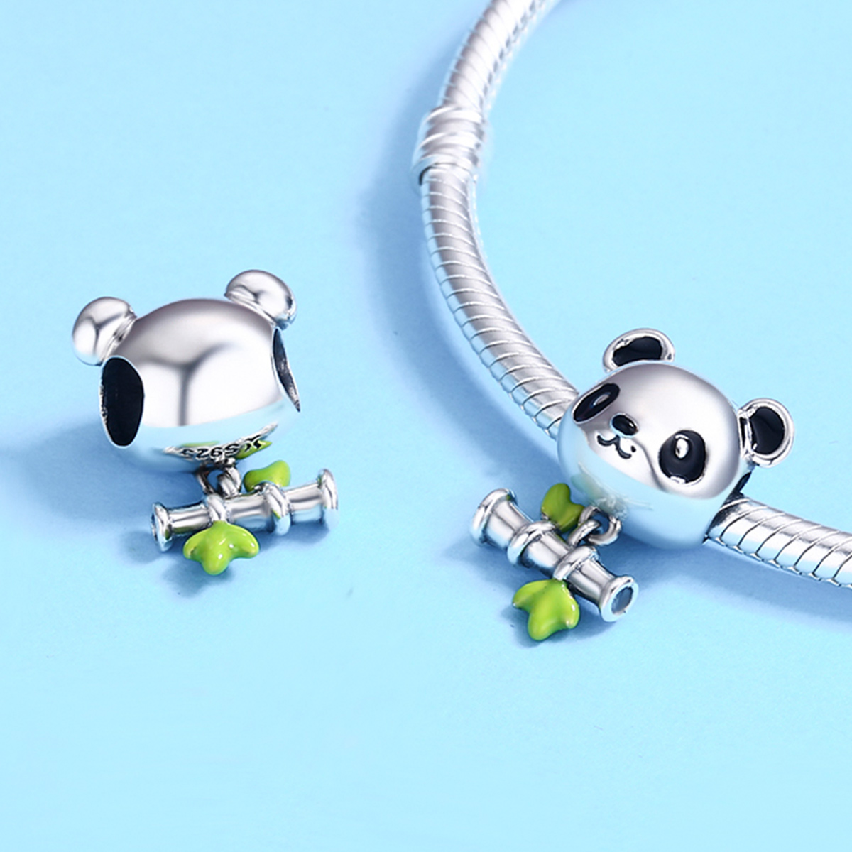 Pandora Style Panda eet graag bamboe Bedel - SCC325