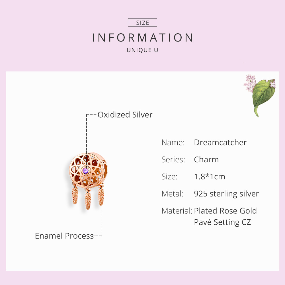 Pandora Style Rose Dromenvanger rosé goud Bedel - SCC330-C