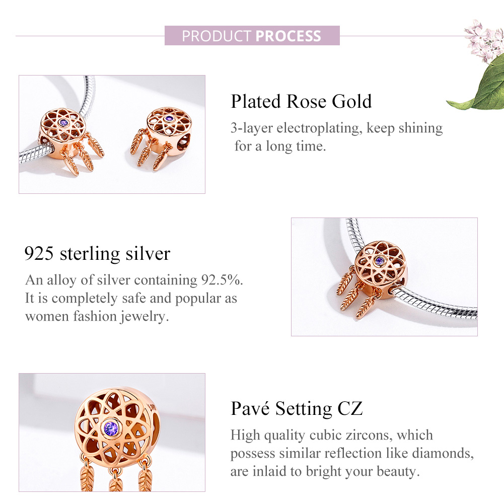 Pandora Style Rose Dromenvanger rosé goud Bedel - SCC330-C