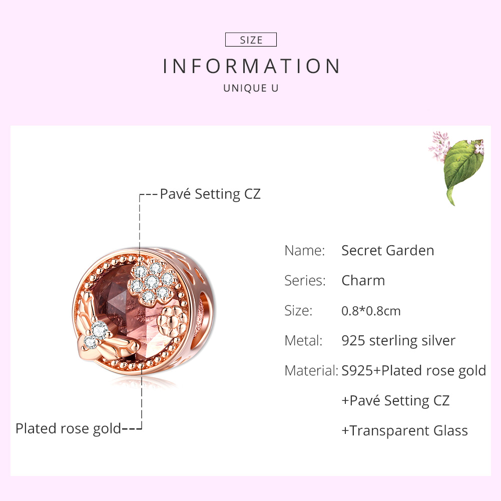 Pandora Style Rose Geheime Tuin Bedel - BSC389