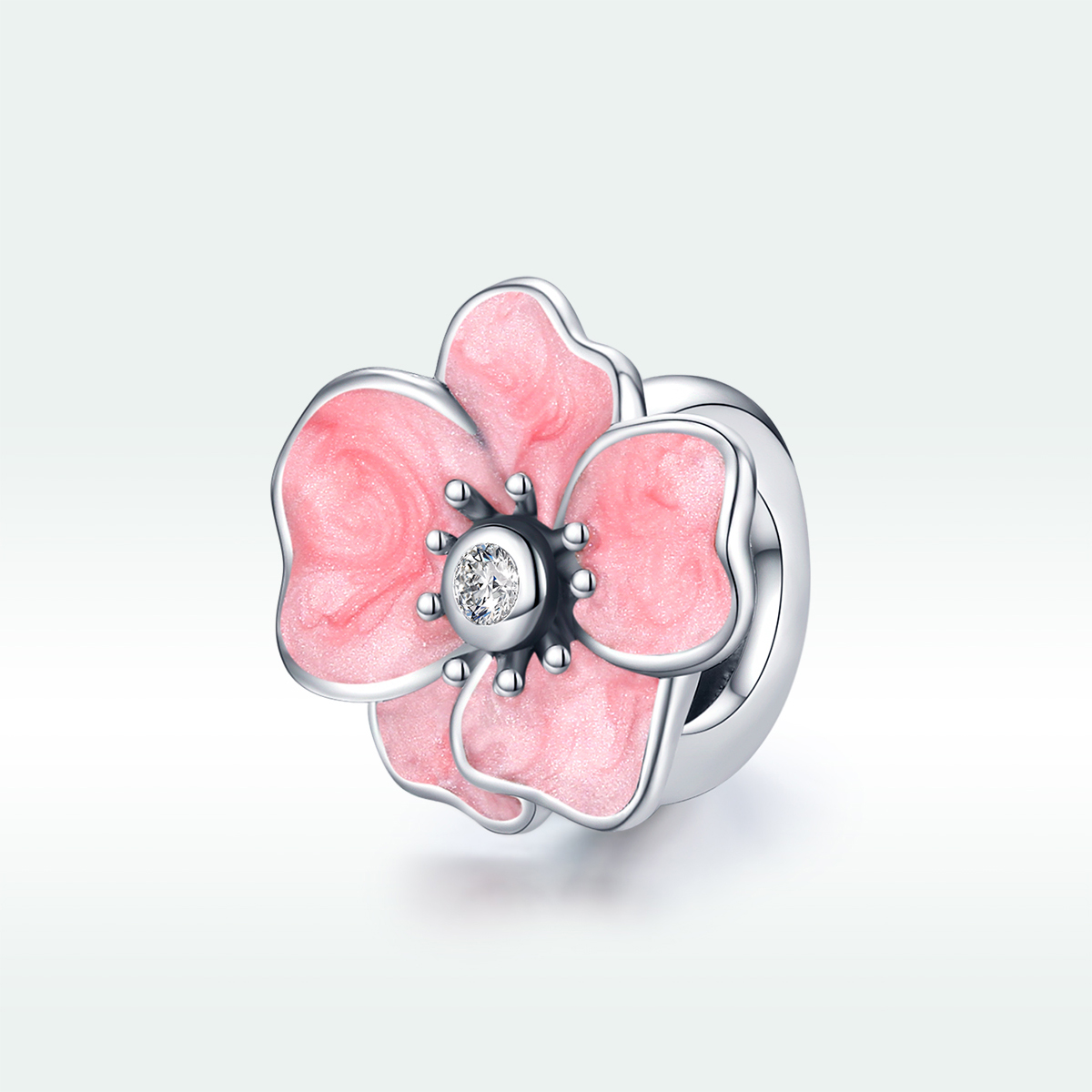 Pandora Style Roze bloem Bedel - SCC1729