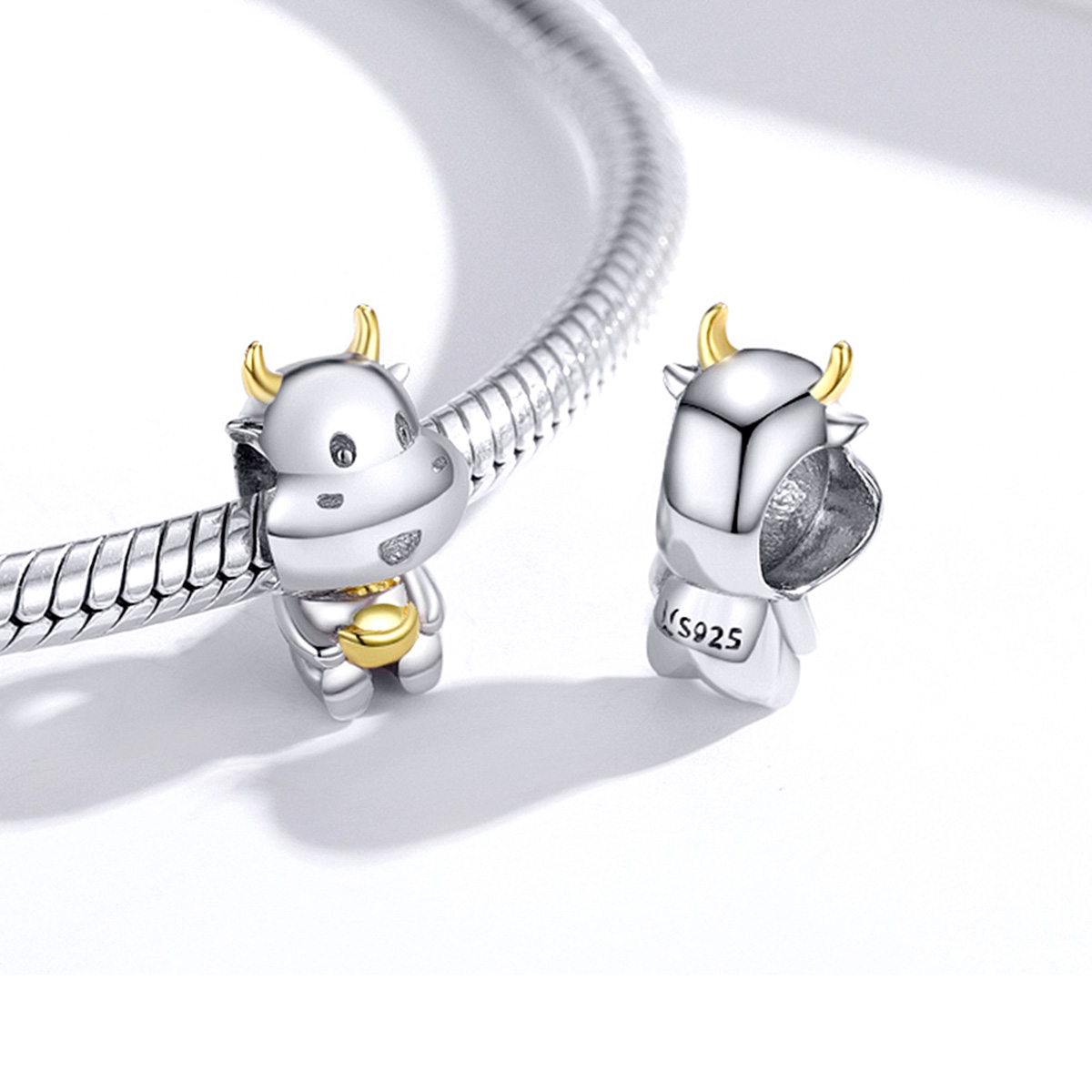 Pandora Style Two-tone Lucky Cow Bedel - SCC1709