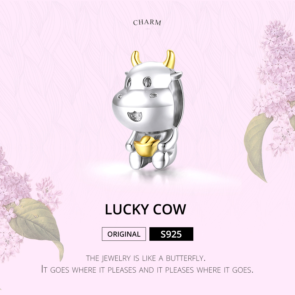 Pandora Style Two-tone Lucky Cow Bedel - SCC1709