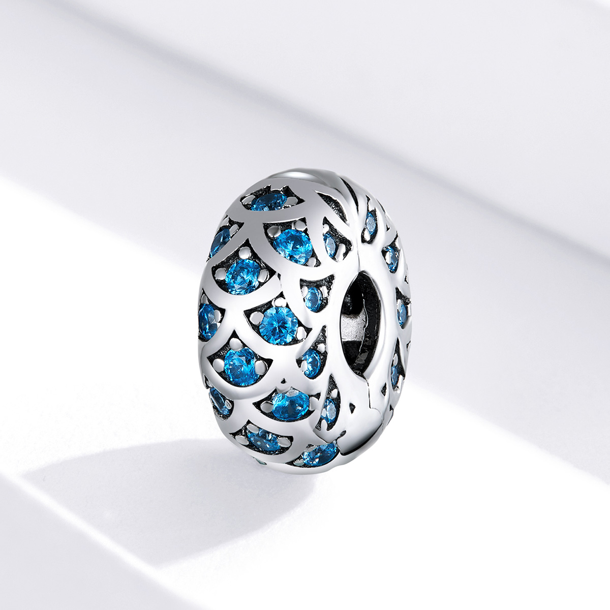 Pandora Style Blauwe Elegantie Clip Bedel - SCC1513