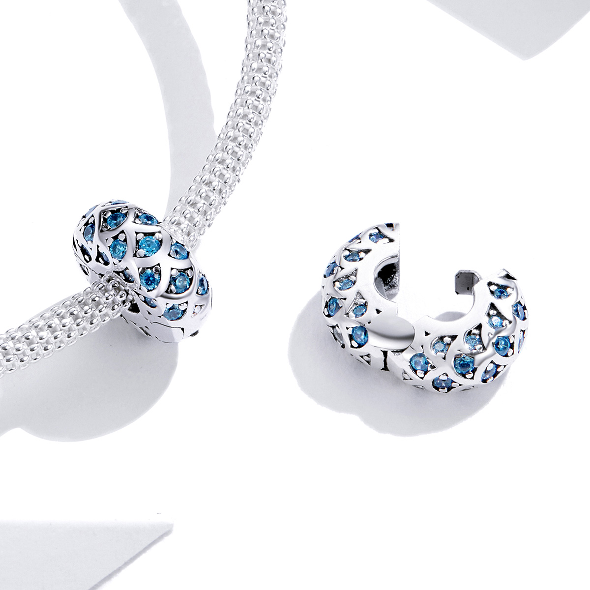 Pandora Style Blauwe Elegantie Clip Bedel - SCC1513