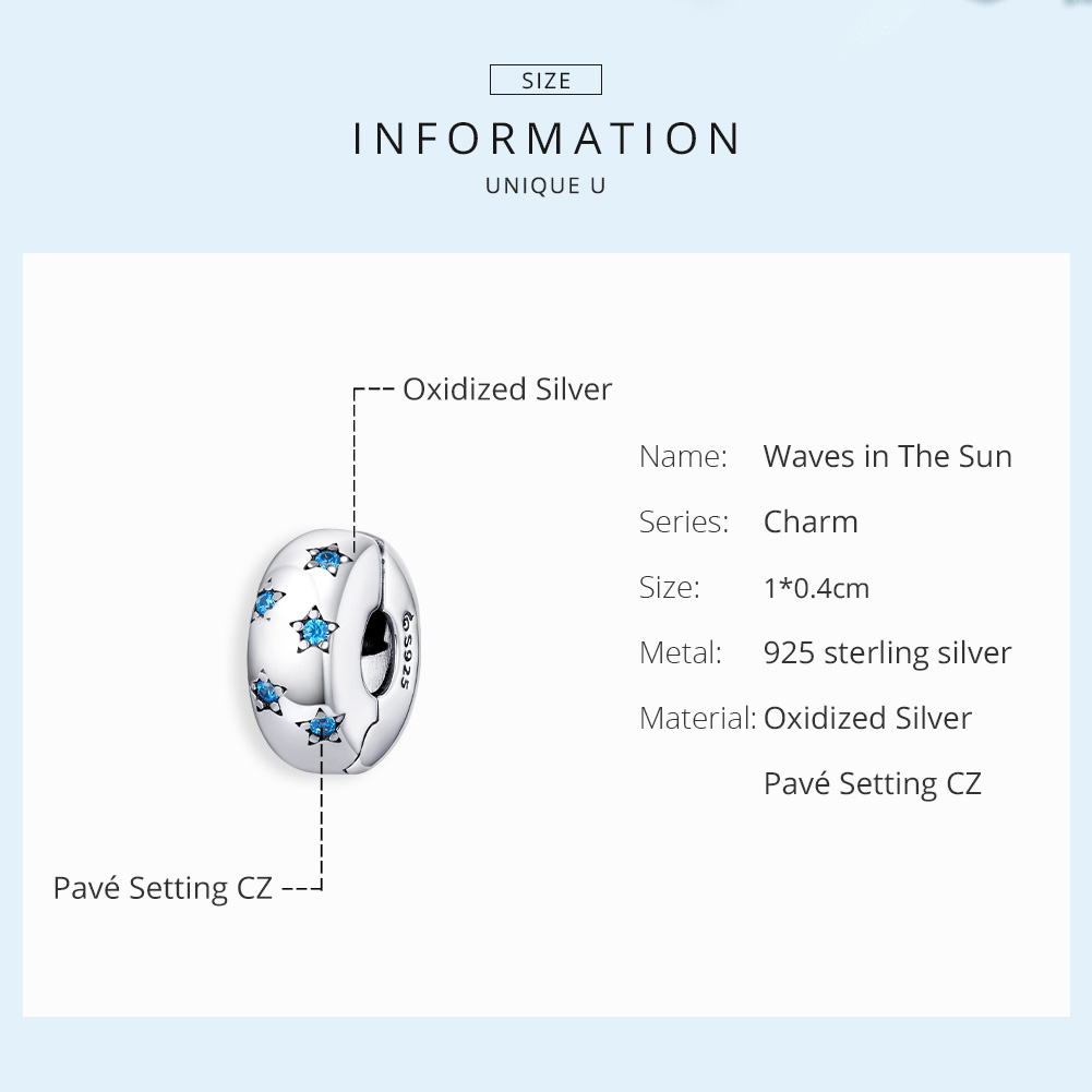 Pandora Style Golven in de zon Clip Bedel - BSC253