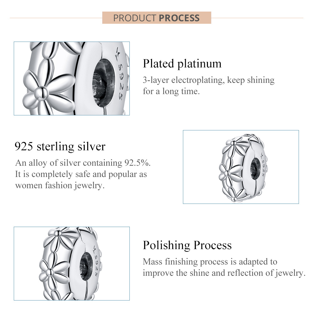 Pandora Style Madeliefje Clip Bedel - SCC1795