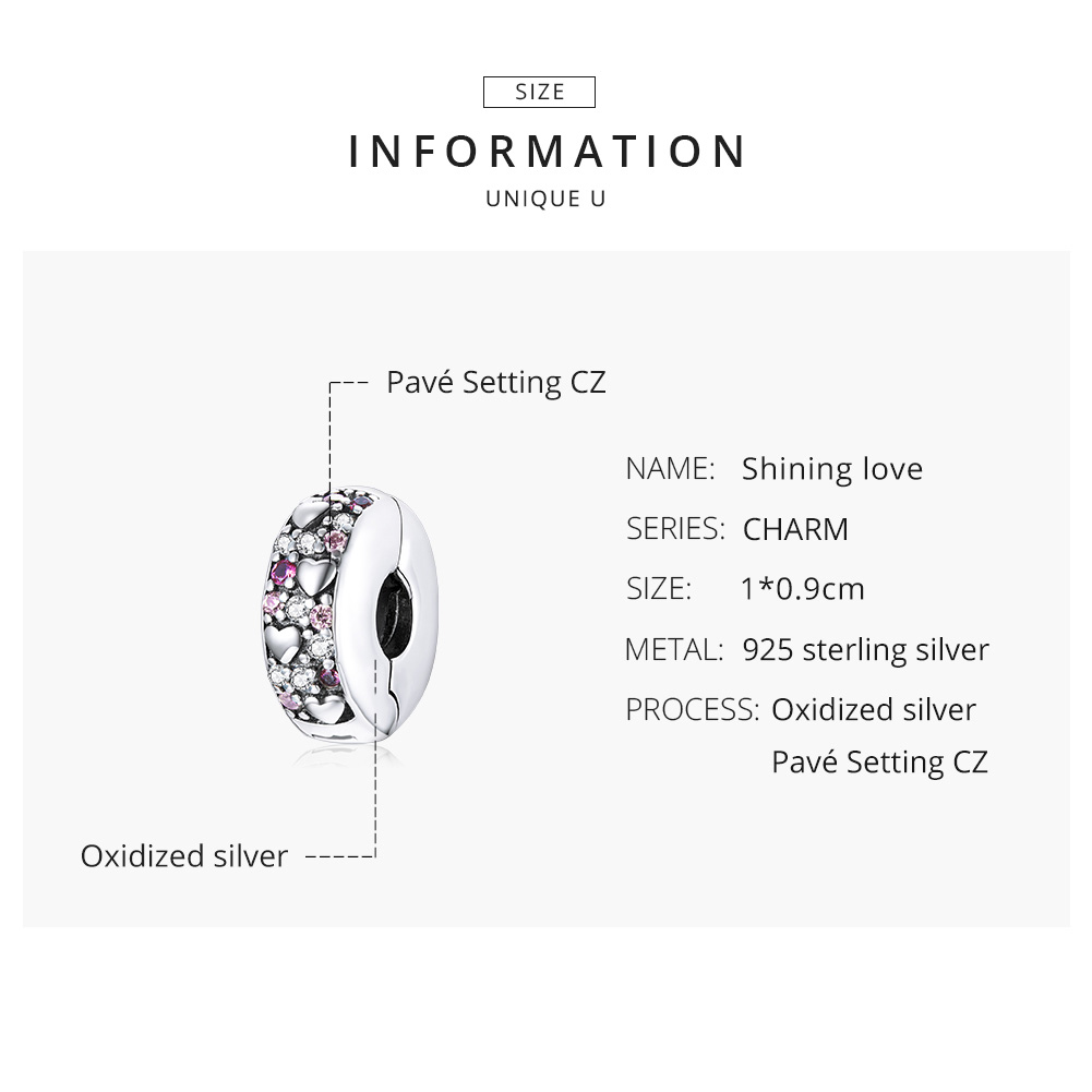 Pandora Style stralende liefde Clip Bedel - SCC1745