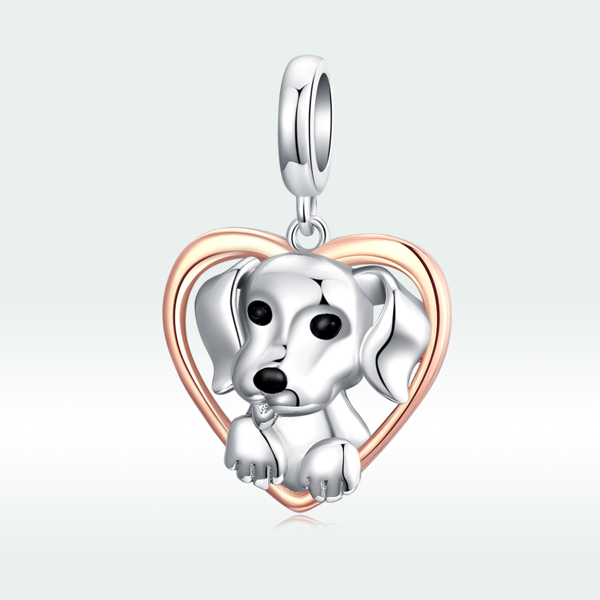 Pandora Style Bicolor Labrador Puppy Hangende Bedel - SCC1611