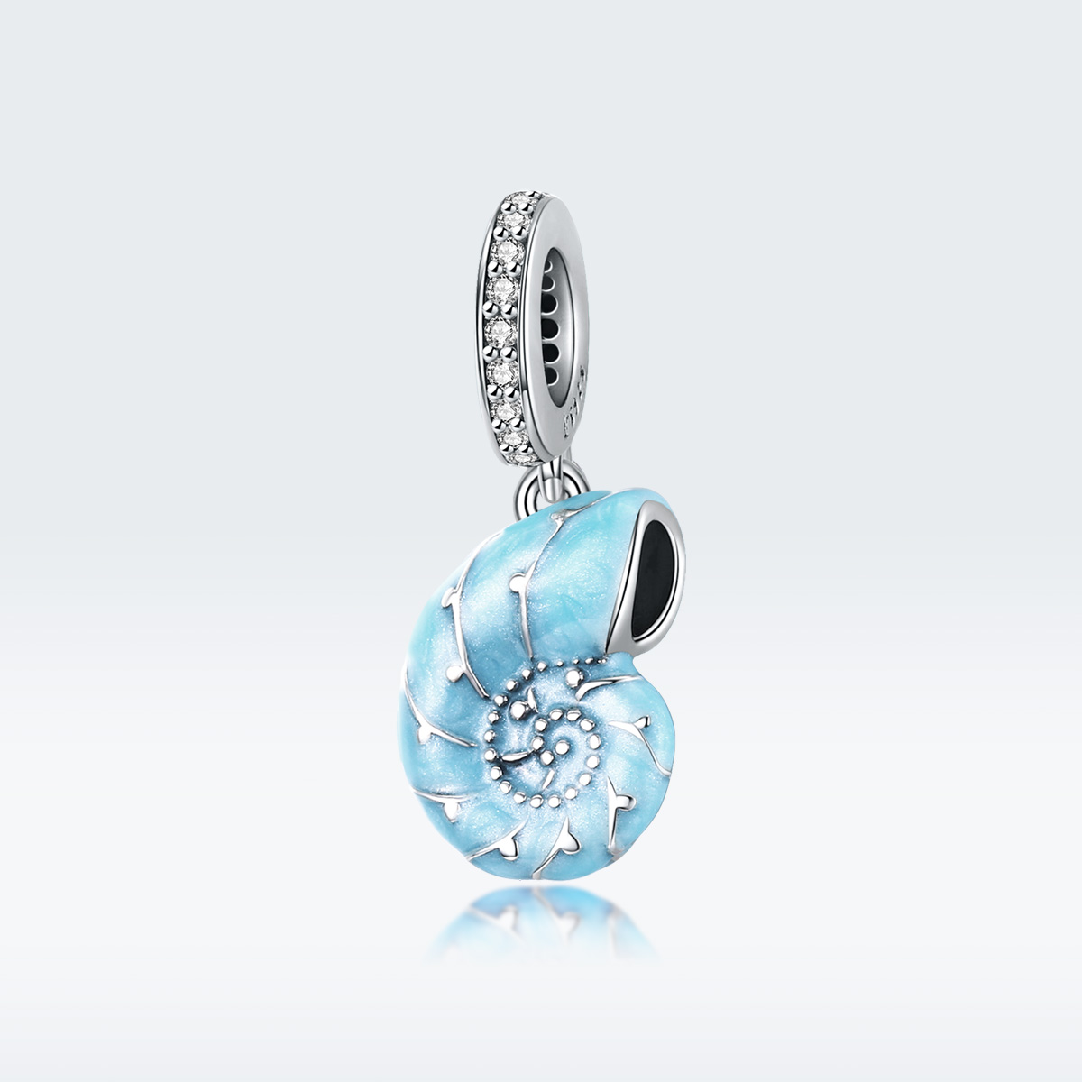 Pandora Style Blauwe schelp Hangende Bedel - SCC1560