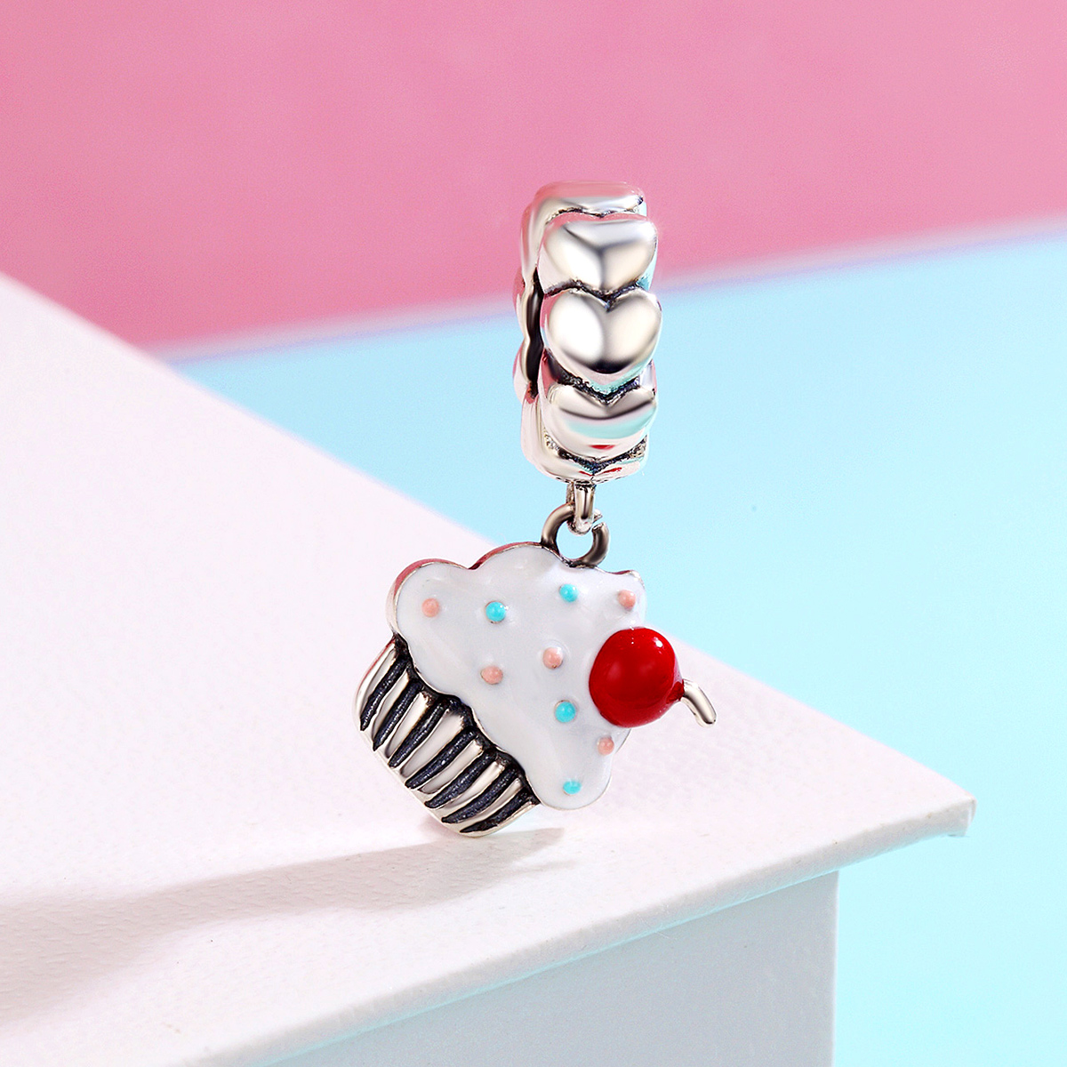 Pandora Style Cupcakes Hangende Bedel - SCC350