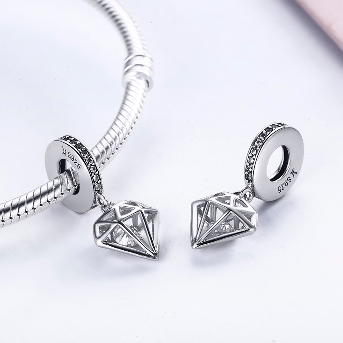 Pandora Style Diamant Hangende Bedel - SCC186