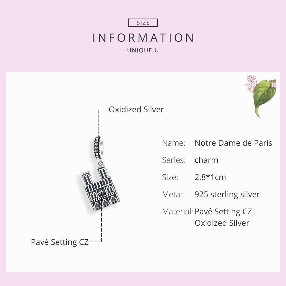 Pandora Style Motre Dame De Paris Hangende Bedel - SCC1328