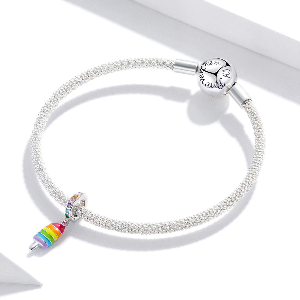 Pandora Style Regenboogijs Hangende Bedel - BSC351