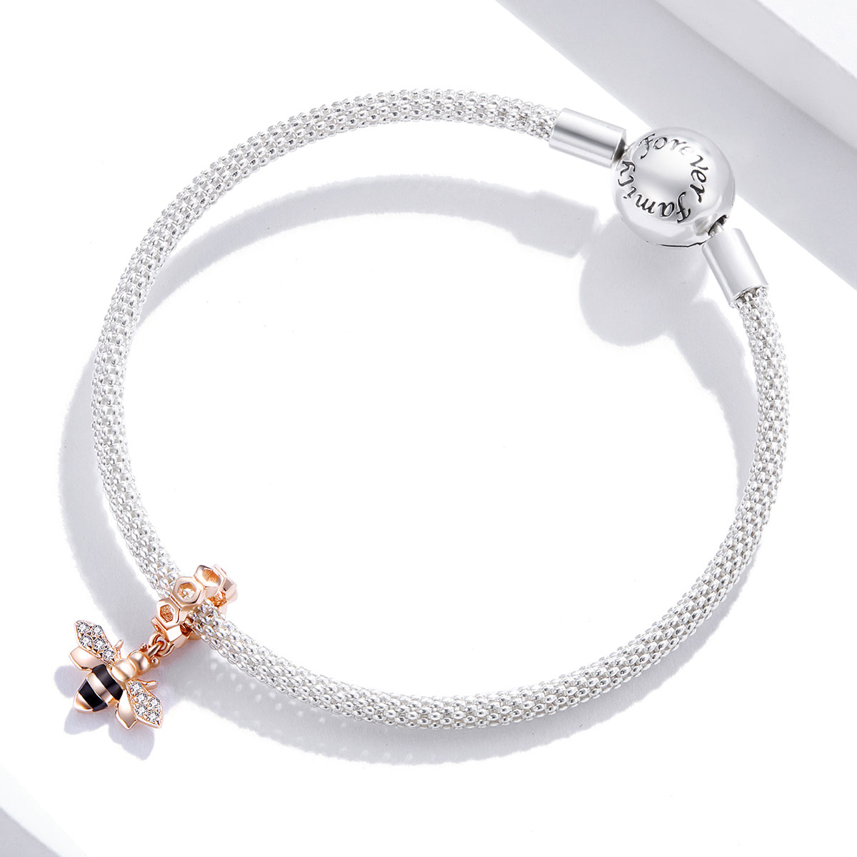 Pandora Style Rose Kleine bij Hangende Bedel - BSC370