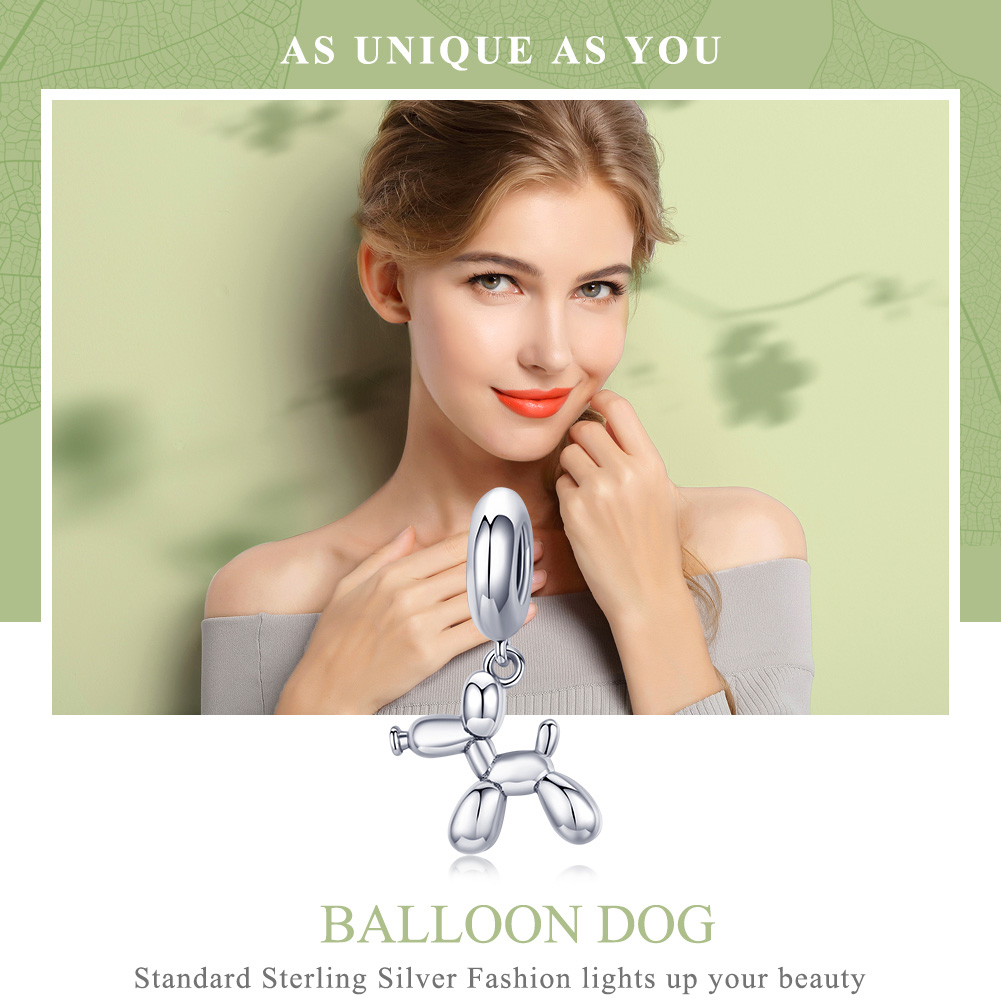 Pandora Style Schattige ballonhond Hangende Bedel - SCC981