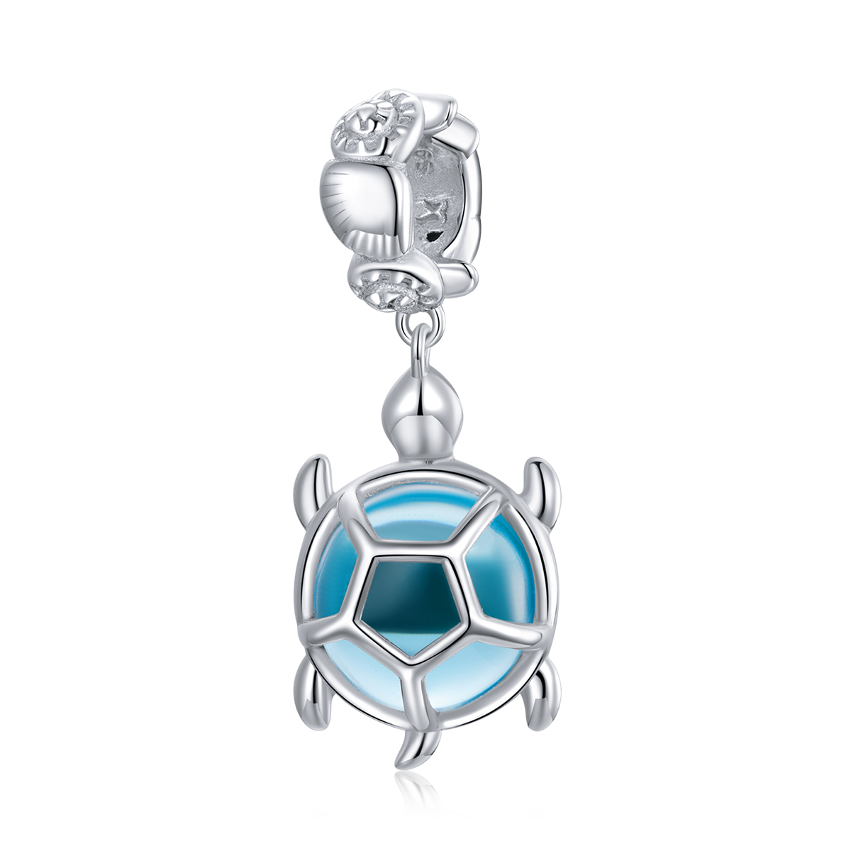 Pandora Style Schildpad van blauw Muranoglas Hangende Bedel - SCC1804