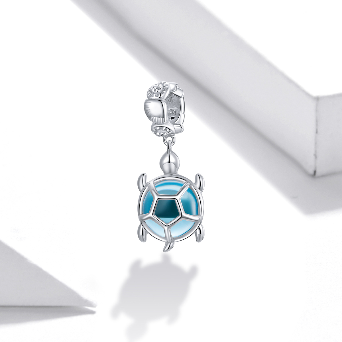 Pandora Style Schildpad van blauw Muranoglas Hangende Bedel - SCC1804