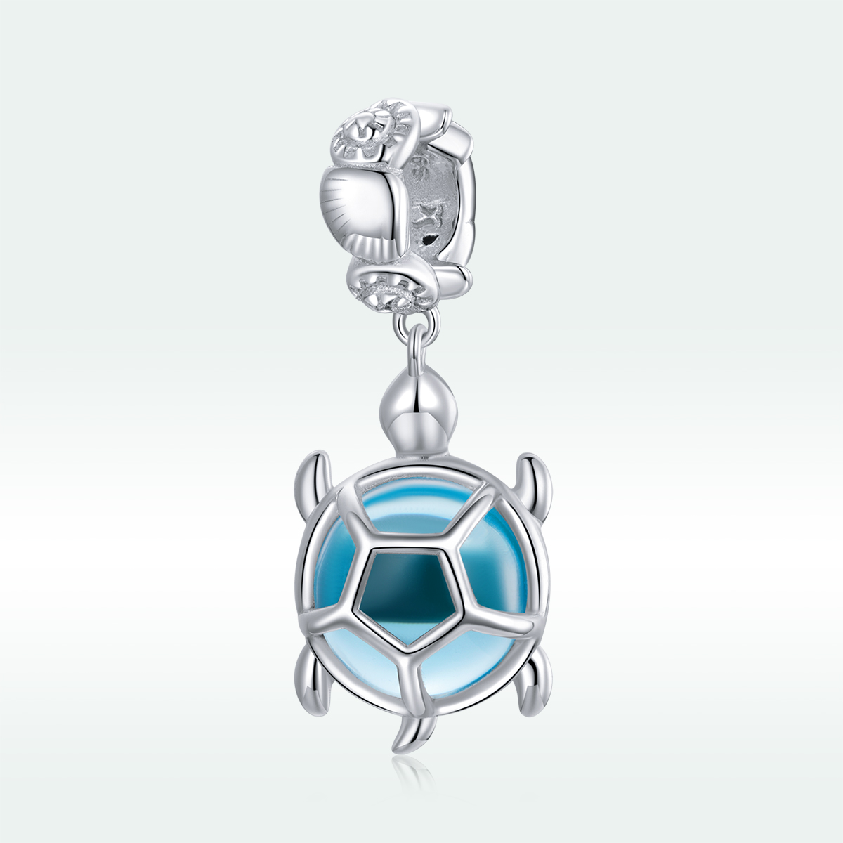 Pandora Style Schildpad van blauw Muranoglas Hangende Bedel - SCC1804