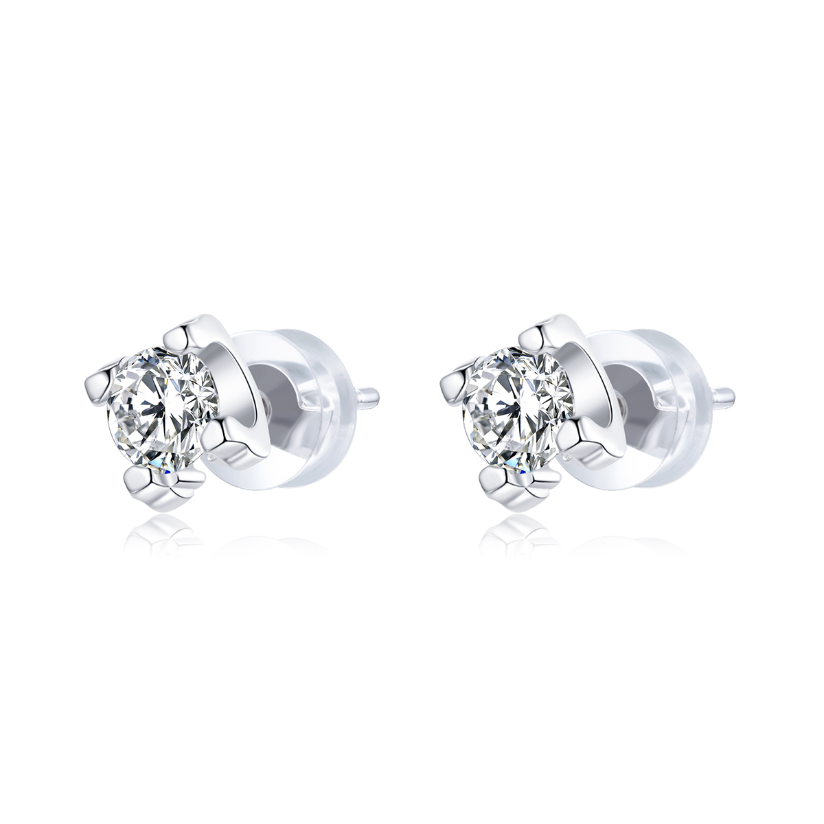 Pandora Style Eenvoudige zirkoon Oorknopjes - SCE974