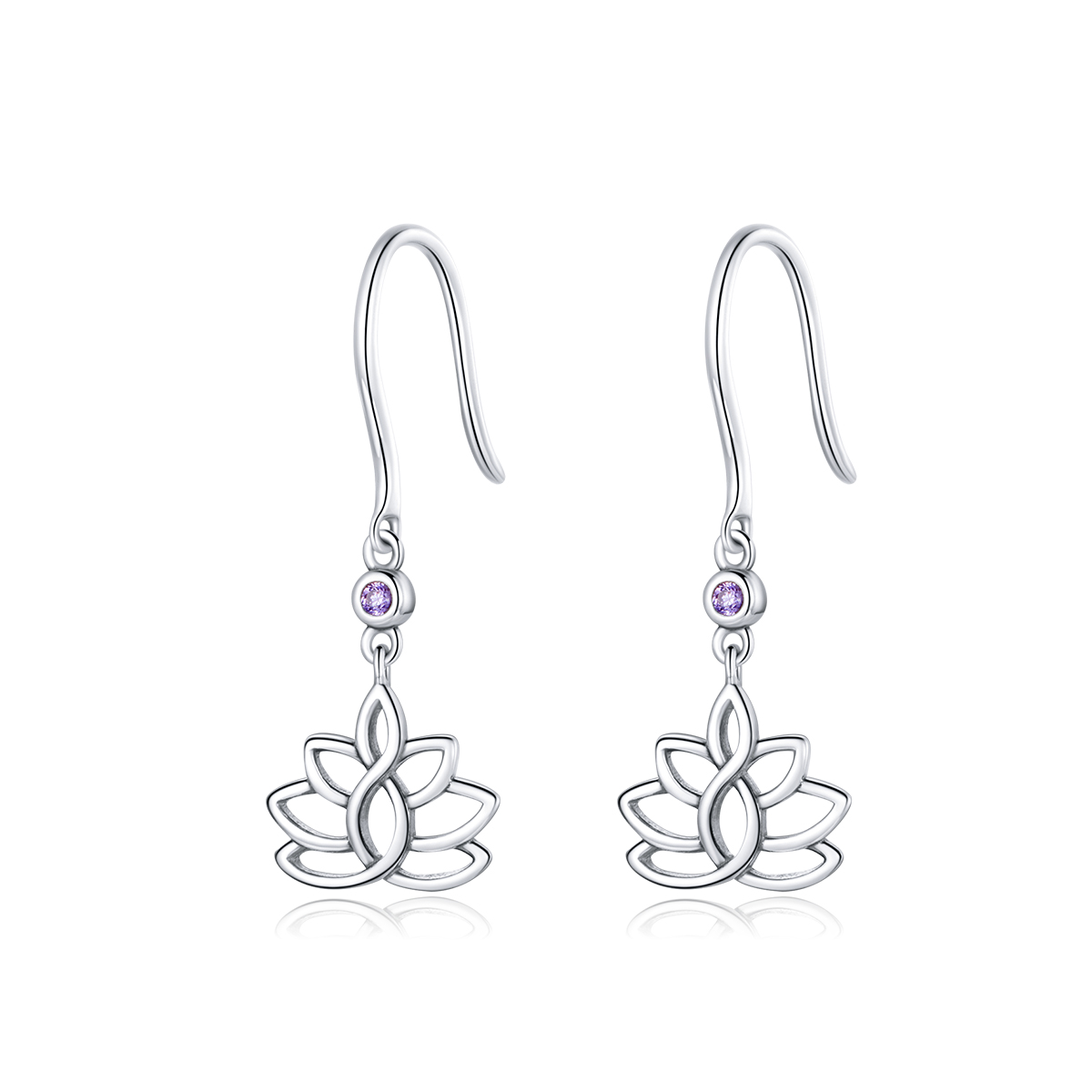 Pandora Style Elegante lotusbloemen Oorhangers - BSE451