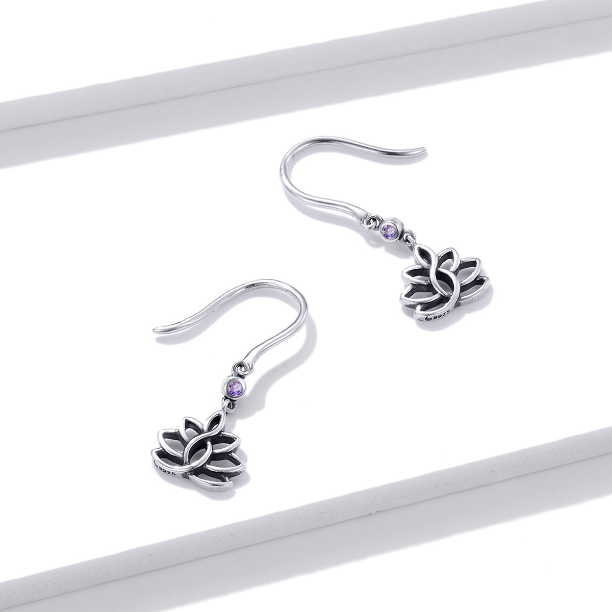 Pandora Style Elegante lotusbloemen Oorhangers - BSE451