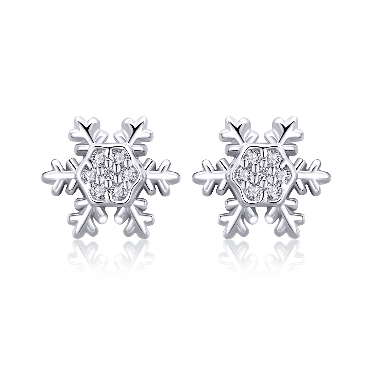 Pandora Style Elegante sneeuwvlokken Oorknopjes - BSE009