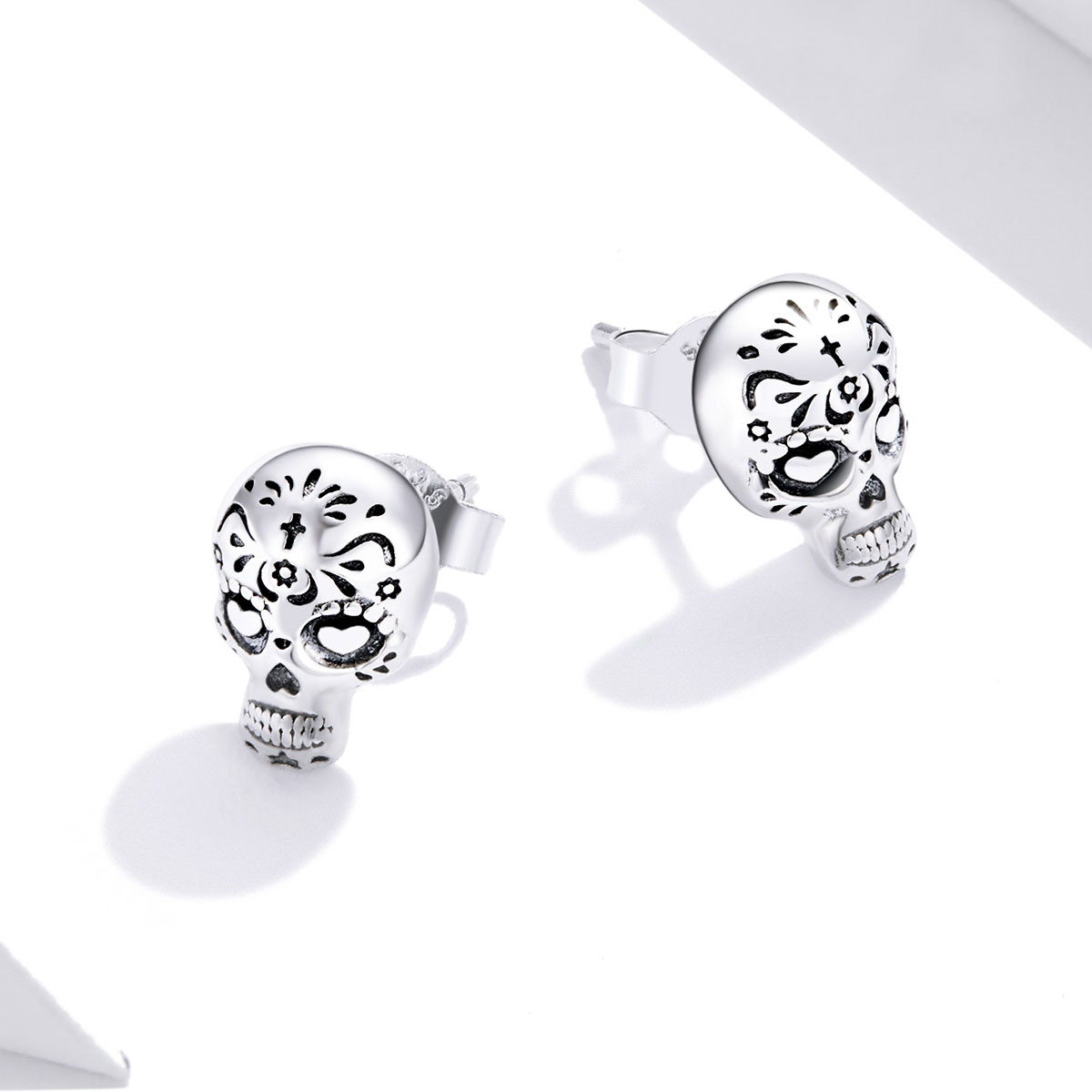 Pandora Style Schedel Oorknopjes - SCE953