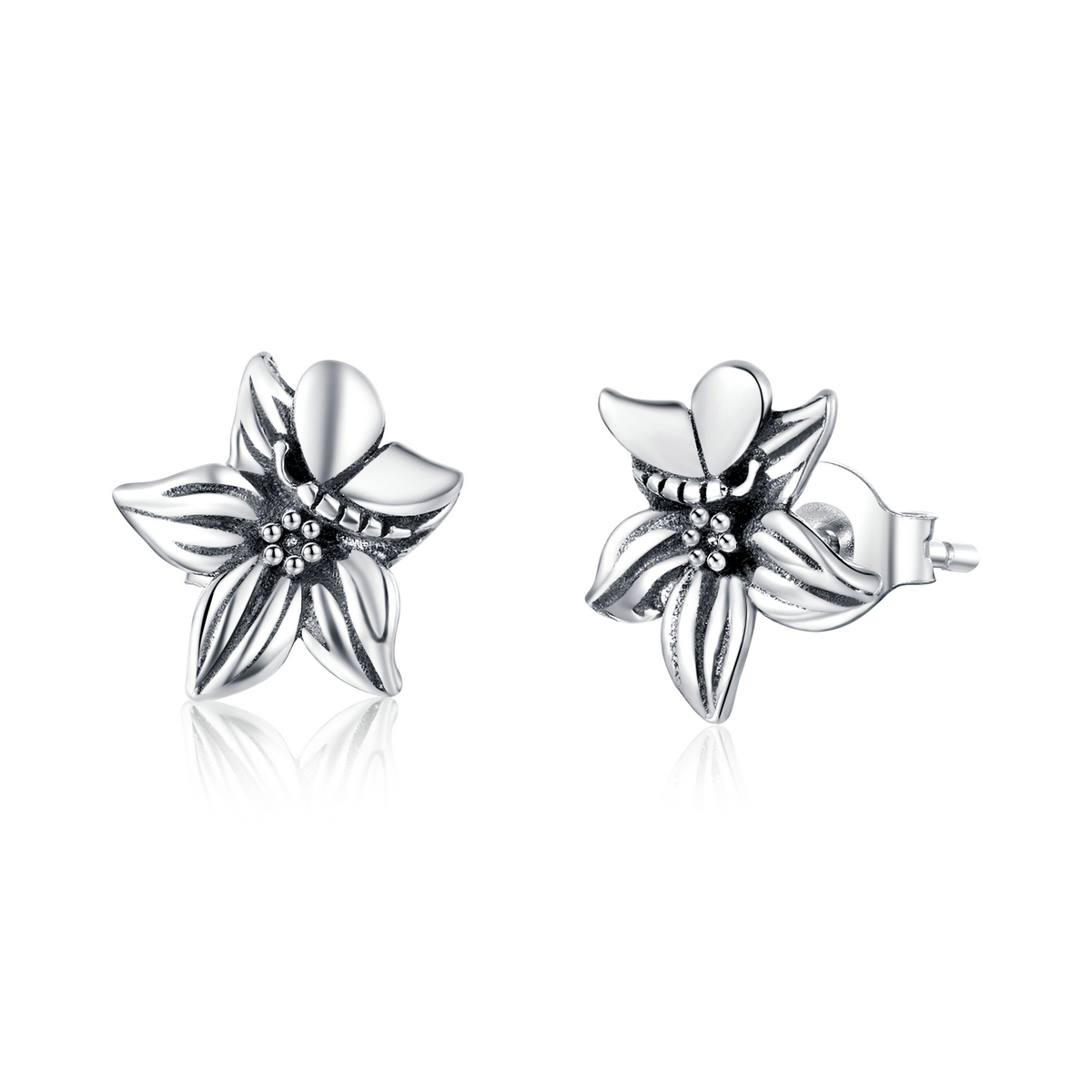 Pandora Style Vlinder liefde bloemen Oorknopjes - SCE887