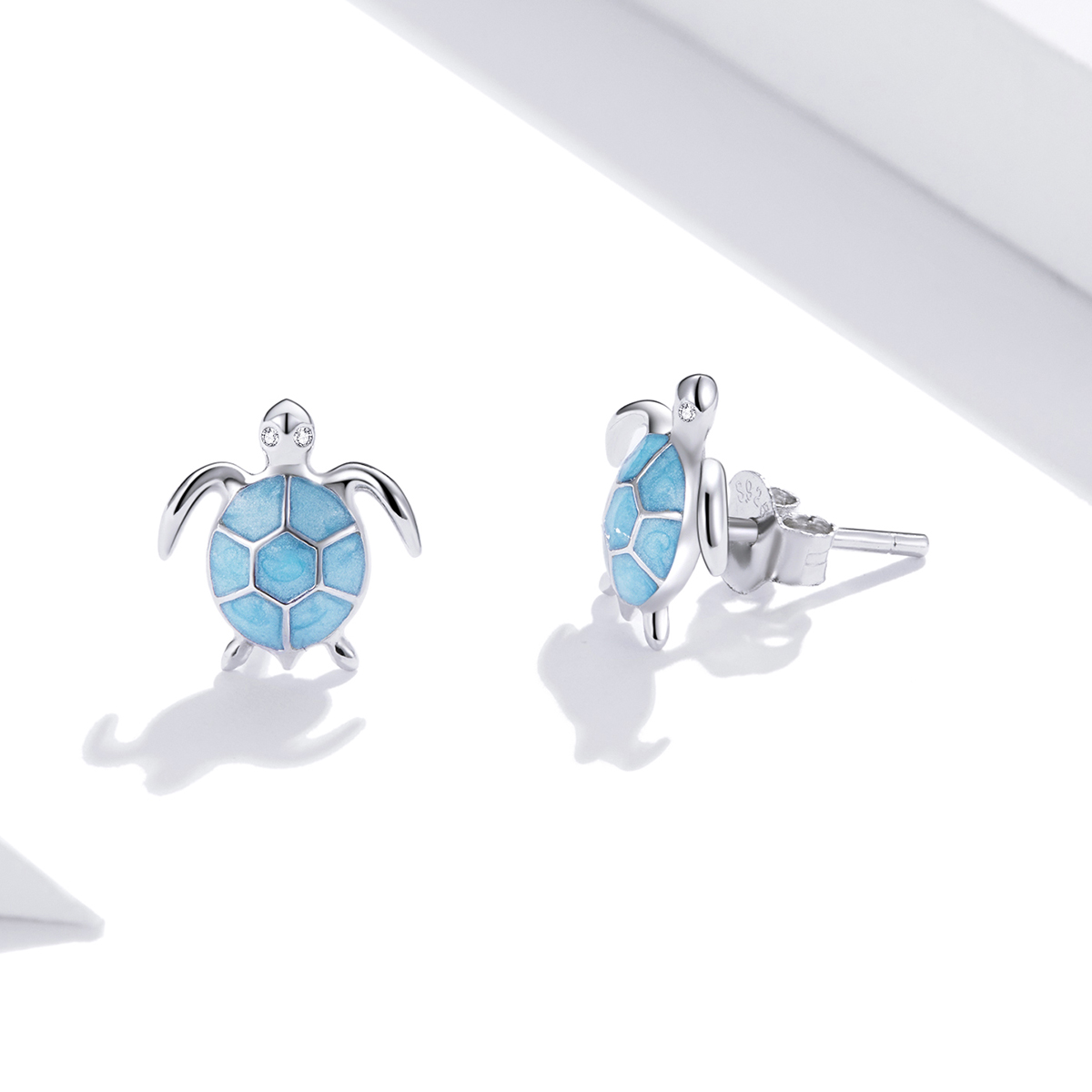 Pandora Style Zeeschildpad Oorknopjes - SCE1035