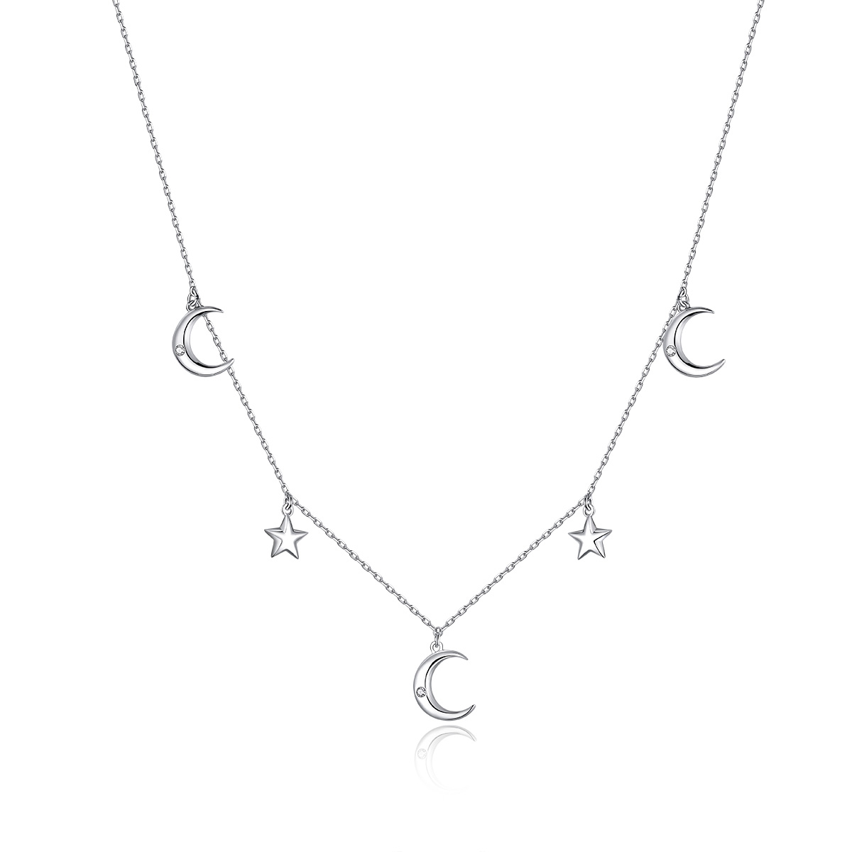 Pandora Style Maan en ster Chain Ketting - SCN411