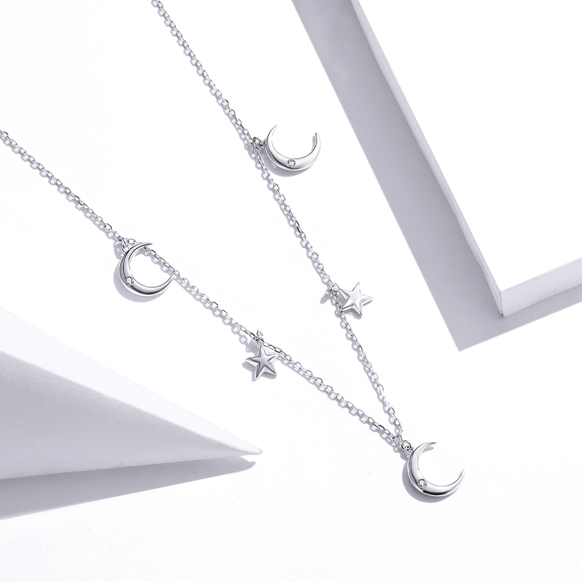 Pandora Style Maan en ster Chain Ketting - SCN411