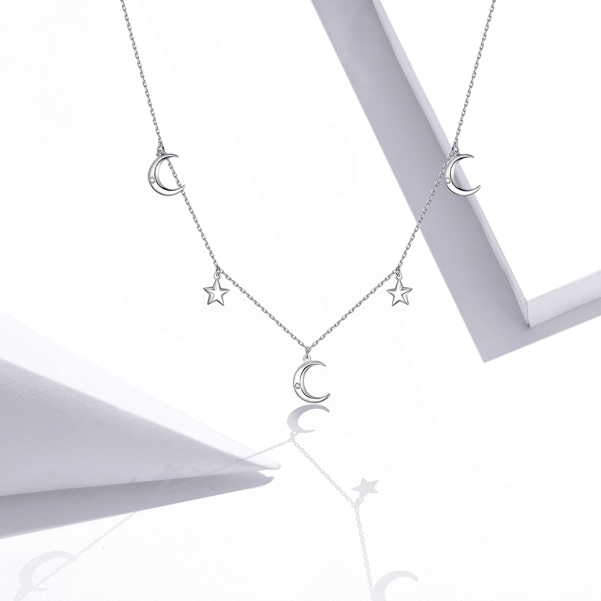 Pandora Style Maan en ster Chain Ketting - SCN411