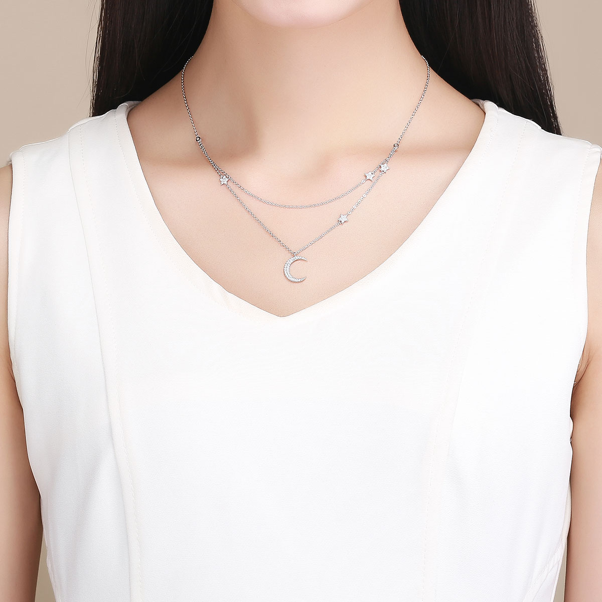 Pandora Style Maan & Sterren Chain Ketting - BSN038