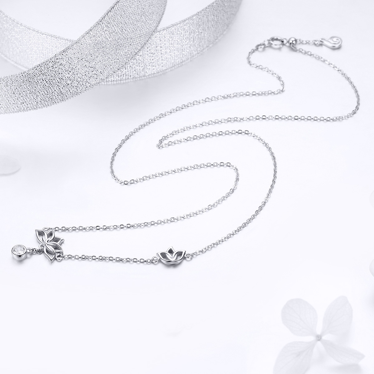 Pandora Style Verse Lotus Chain Ketting - BSN012